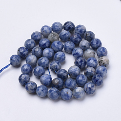 Sodalite Brins naturels de perles de sodalite du Brésil, facette, ronde, 8mm, Trou: 1.2mm, Environ 45 pcs/chapelet, 15.3 pouce