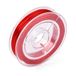 Rouge Fil élastique de perles extensible solide, chaîne de cristal élastique plat, rouge, 0.8mm, environ 10.93 yards (10m)/rouleau