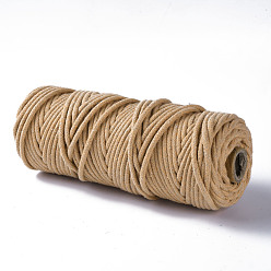 BurlyWood Cotton String Threads, Macrame Cord, Decorative String Threads, for DIY Crafts, Gift Wrapping and Jewelry Making, BurlyWood, 3mm, about 54.68 yards(50m)/roll