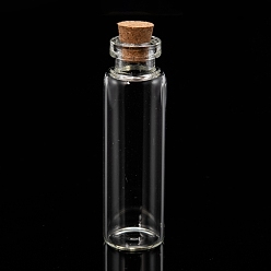 Clear Glass Jar Glass Bottle for Bead Containers, with Cork Stopper, Wishing Bottle, Clear, 60x16mm, Bottleneck: 10mm in diameter, Capacity: 8ml(0.27 fl. oz)