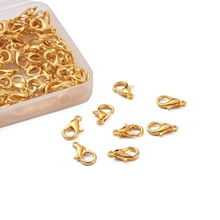 Golden Zinc Alloy Lobster Claw Clasps, Golden, 12x6mm, Hole: 1.2mm, 100pcs/Box