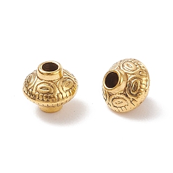 Antique Golden Tibetan Style Alloy Spacer Beads, Cadmium Free & Nickel Free & Lead Free, Antique Golden, 5.4x6.3mm, Hole: 1mm