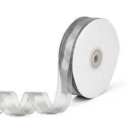 Light Grey Solid Color Organza Ribbons, for Party Decoration, Gift Packing, Light Grey, 1"(25mm), about 50yard/roll(45.72m/roll)