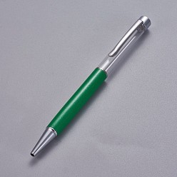 Зеленый Креативные шариковые ручки с пустой трубкой, со стержнем с черными чернилами внутри, для diy блестящая эпоксидная смола шариковая ручка с кристаллами гербариевая ручка для изготовления, серебряные, зелёные, 140x10 мм