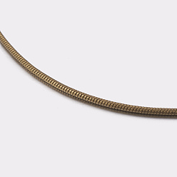 Antique Bronze Soldered Brass Round Snake Chain, Antique Bronze, 1mm