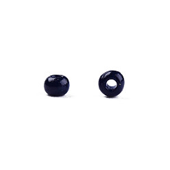 Dark Blue 11/0 Grade A Round Glass Seed Beads, Baking Paint, Dark Blue, 2.3x1.5mm, Hole: 1mm, about 48500pcs/pound