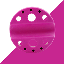 Medium Violet Red Silicone Tattoo Ink Cup Holder, For Permanent Makeup Tattooing Tool, Flat Round, Medium Violet Red, 8.5cm, Hole: 4mm, 9mm, 15mm, 