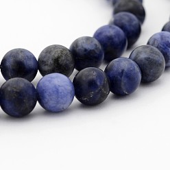 Sodalite Sodalite Round Bead Strands, 4mm, Hole: 1mm, about 87pcs/strand, 15 inch