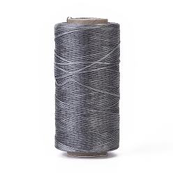 Серый Вощеный шнур полиэстера, микро шнур макраме, вощеная швейная нить, плоский, серые, 0.8 мм, около 284.33 ярдов (260 м) / рулон