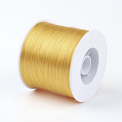 Gold Korean Flat Elastic Crystal String, Elastic Beading Thread, for Stretch Bracelet Making, Gold, 0.5mm, about 546.8 yards(500m)/roll