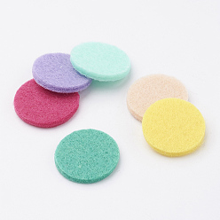 Colorful Fibre Perfume Pads, Essential Oil Diffuser Locket Pads, Flat Round, Colorful, 22.5x3mm, about 6pc/bag