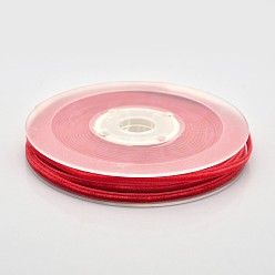 Red Polyester Velvet Ribbon for Gift Packing and Festival Decoration, Red, 1/8 inch(4mm), about 100yards/roll(91.44m/roll)