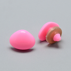 Бледно-Розовый Носовые пластиковые куклы, безопасные носы, розовый жемчуг, 14x16 мм, штифты : 5~6 мм