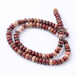 Red Jasper Natural Red Jasper Beads Strands, Rondelle, 6x4mm, Hole: 1mm, about 95~98pcs/strand, 14.17~14.96 inch
