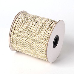 White Braided Cloth Threads Cords for Bracelet Making, White, 6mm, about 50yards/roll(150 feet/roll)