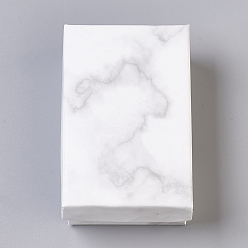 Blanc Boîtes à bijoux en carton, rectangle, blanc, 8.1x5.1x2.7 cm