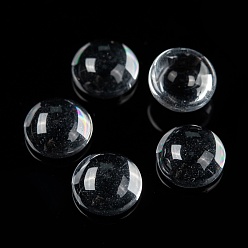 Clear Transparent Half Round Glass Cabochons, Clear, 8x4.5mm