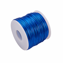 Bleu Fil d'aluminium rond, fil d'artisanat en métal pliable, fil floral pour les projets d'artisanat et d'artisanat, bleu, Jauge 18, 1mm, environ 150 m / bibone 