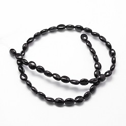 Black Onyx Natural Black Onyx Beads Strands, Grade A, Dyed & Heated, Oval, 8x6x4.5mm, Hole: 1mm, about 48pcs/strand, 15.16 inch~15.35 inch