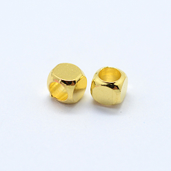 Golden Cube Brass Spacer Beads, , Golden, 3x3x3mm, Hole: 2mm