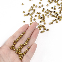 Verge D'or Cuisson de peinture perles de rocaille en verre, verge d'or, 6/0, 4~5x3~4mm, Trou: 1~2mm, environ500 pcs / 50 g, 50 g / sac, 18sacs/2livres