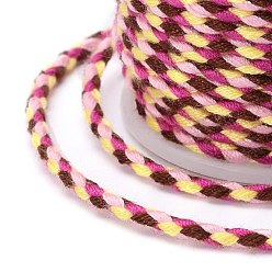 Разноцветный 4-слойный поликоттоновый шнур, веревка ручной работы макраме, для гобелена вешалка для растений, вязание ниток своими руками, красочный, 1.5 мм, около 4.3 ярдов (4 м) / рулон