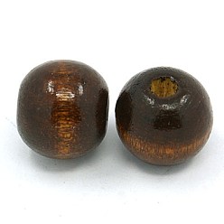 Brun De Noix De Coco Des perles en bois naturel, ronde, teint, brun coco, 16x18mm, trou: 4mm, à propos de 600pcs / 1000g