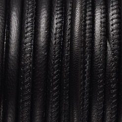 Black Eco-Friendly Sheepskin Leather Cord, Leather Jewelry Cord, Jewelry DIY Making Material, Black, 5mm, 5m/roll