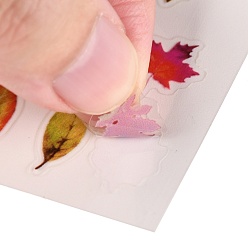 Leaf Waterproof Plastic Self Adhesive Stickers, Plant Pattern, Leaf Pattern, 15x10.5x0.01cm