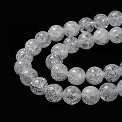 Crackle Quartz Natural Crackle Quartz Beads Strands, Round, 8mm, Hole: 1mm, about 45~48pcs/strand, 14.9 inch~15.1 inch