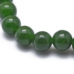 TaiWan Jade Natural TaiWan Jade Bead Stretch Bracelets, Round, Dyed, 2 inch~2-3/8 inch(5~6cm), Bead: 5.8~6.8mm