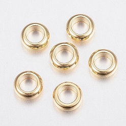 Doré  304 Acier inoxydable perles d'espacement, rondelle, or, 6x2mm, Trou: 4mm