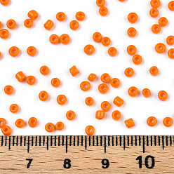 Dark Orange Glass Seed Beads, Opaque Colours Seed, Round, Dark Orange, Size: about 2mm in diameter, hole:1mm, about 30000pcs/pound