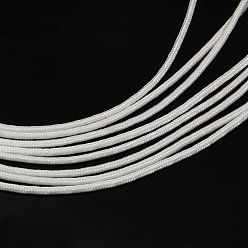 White Polyester & Spandex Cord Ropes, 16-Ply, White, 2mm, about 109.36 yards(100m)/bundle