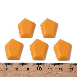 Orange Opaque Acrylic Cabochons, Pentagon, Orange, 23.5x18x4mm, about 450pcs/500g