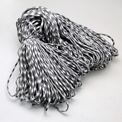 Серебро 7 внутренние сердечники веревки из полиэстера и спандекса, для изготовления веревочных браслетов, серебряные, 4 мм, около 109.36 ярдов (100 м) / пачка, 420~500 г / пачка