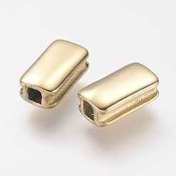 Golden 304 Stainless Steel Beads, Ion Plating (IP), Rectangle, Golden, 10x5x4mm, Hole: 2x2mm