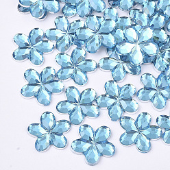 LightBlue Пластиковые кабошоны, цветок, голубой, 9x9.5x1.5 мм , около 5000 шт / мешок