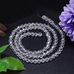 Clear Imitation Austrian Crystal Bead Strands, Grade AAA, Faceted(32 Facets) Round, Clear, 8mm, Hole: 0.9~1mm, about 50pcs/strand, 15.7 inch