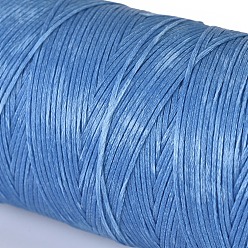 Cornflower Blue Waxed Polyester Cord, Micro Macrame Cord, Waxed Sewing Thread, Flat, Cornflower Blue, 0.8mm, about 284.33 yards(260m)/roll