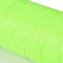 Lawn Green Waxed Polyester Cord, Micro Macrame Cord, Waxed Sewing Thread, Flat, Lawn Green, 0.8mm, about 284.33 yards(260m)/roll