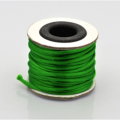 Lime Green Macrame Rattail Chinese Knot Making Cords Round Nylon Braided String Threads, Satin Cord, Lime Green, 2mm, about 10.93 yards(10m)/roll