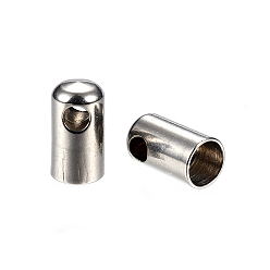 Stainless Steel Color 304 Stainless Steel Cord Ends, End Caps, Stainless Steel Color, 11x6mm, Hole: 2.5mm, Inner Diameter: 5mm