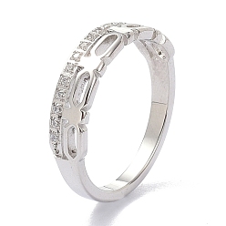 Stainless Steel Color 304 Stainless Steel Finger Rings, with Crystal Rhinestone, Stainless Steel Color, US Size 6~9(16.5~18.9mm)