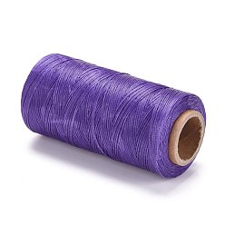 Средний Фиолетовый Вощеный шнур полиэстера, микро шнур макраме, вощеная швейная нить, плоский, средне фиолетовый, 0.8 мм, около 284.33 ярдов (260 м) / рулон