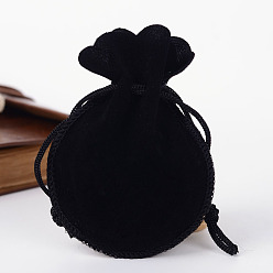 Black Gourd Velvet Bags, Black, 12x9cm
