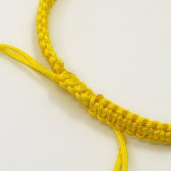 Золотистый Плетеные шнур нейлона для поделок браслет решений, золотые, 145~155x5x2 мм, отверстие : 2~4 мм