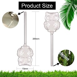 Clear 4Pcs Automatic Plant Water Globes, Owl Plant Waterer Stakes, Plant Waterer Bulbs, Water Drippers Irrigation Devices for Indoor and Outdoor Plants, Clear, 255x73mm
