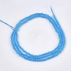Bleu Bleuet Quartz synthétique perles de cristal brins, teint, facette, étoiles coupées perles rondes, bleuet, 2mm, Trou: 0.5mm, Environ 215 pcs/chapelet, 14.7 pouce