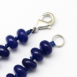 Lapis Lazuli Fashionable Gemstone Beaded Necklaces, with Platinum Plated Zinc Alloy Lobster Clasps, Lapis Lazuli, 18.5 inch